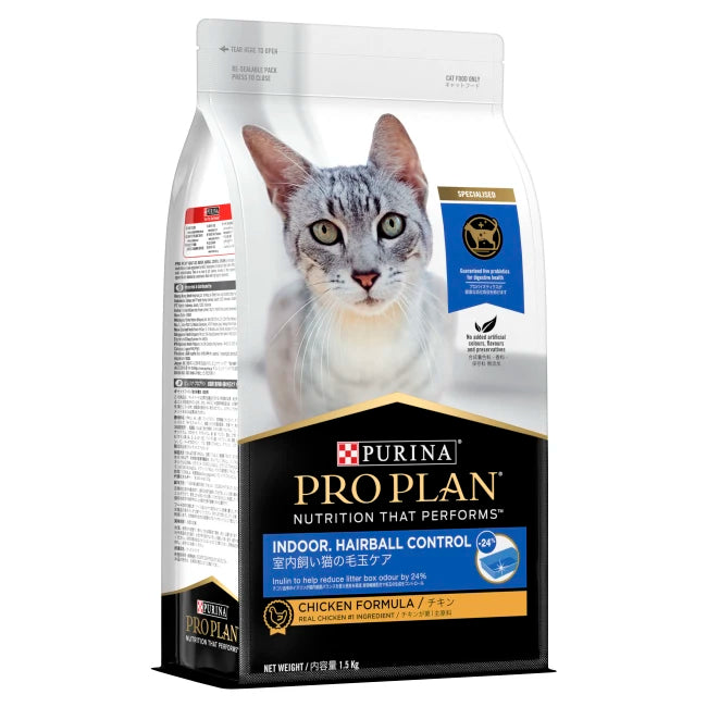 Purina Pro Plan Adult Indoor Hairball Control Chicken 1.5kg