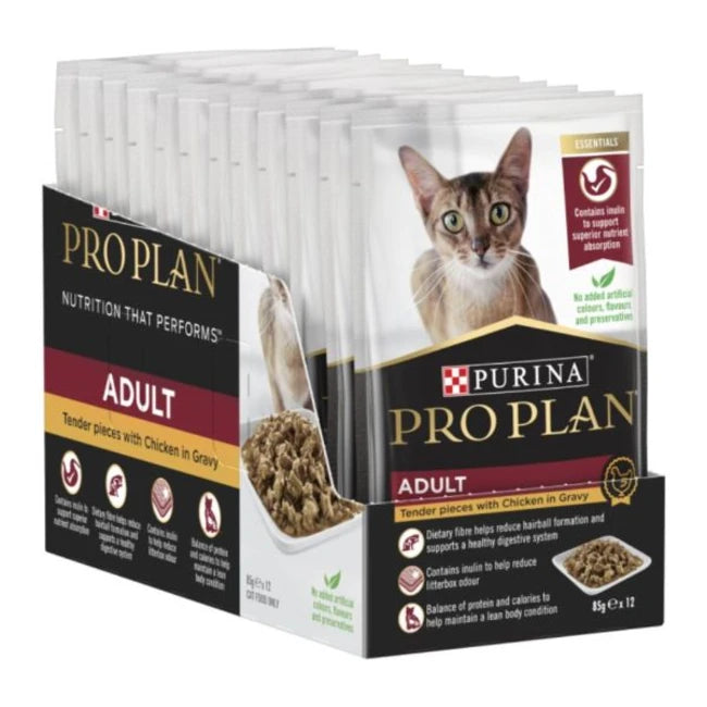 Purina Pro Plan Adult Chicken in Gravy wet food 85g pouch