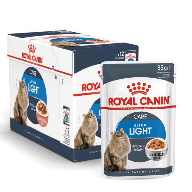 Royal Canin Ultra Light Adult Wet Cat Food, box of 12 x 85g pouches