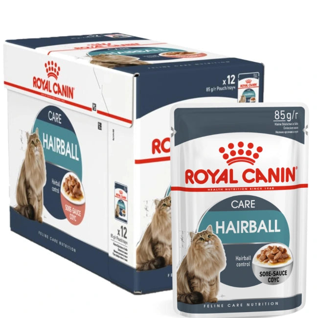 Royal Canin Hairball Care Wet Cat Food, box of 12 x 85g pouches