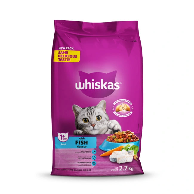 Whiskas Dry Adult Cat Food Fish 900g