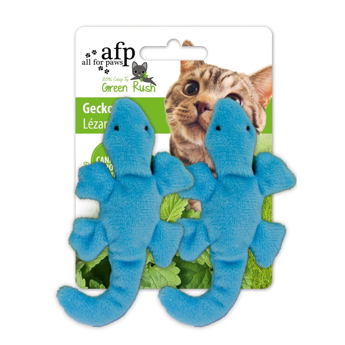 AFP Cat Toy Green Rush Gecko - Blue