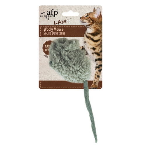 AFP Cat Toy Lambswool Wooly Mouse - Grey