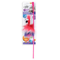AFP Cat Toy Furry Bird Wand - Red