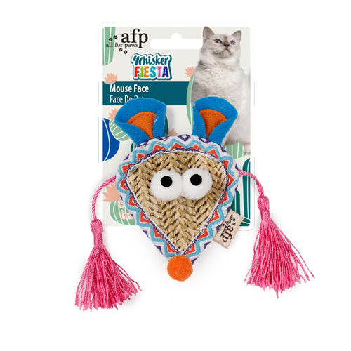 AFP Cat Toy Whisker Fiesta Mouse Face Pink