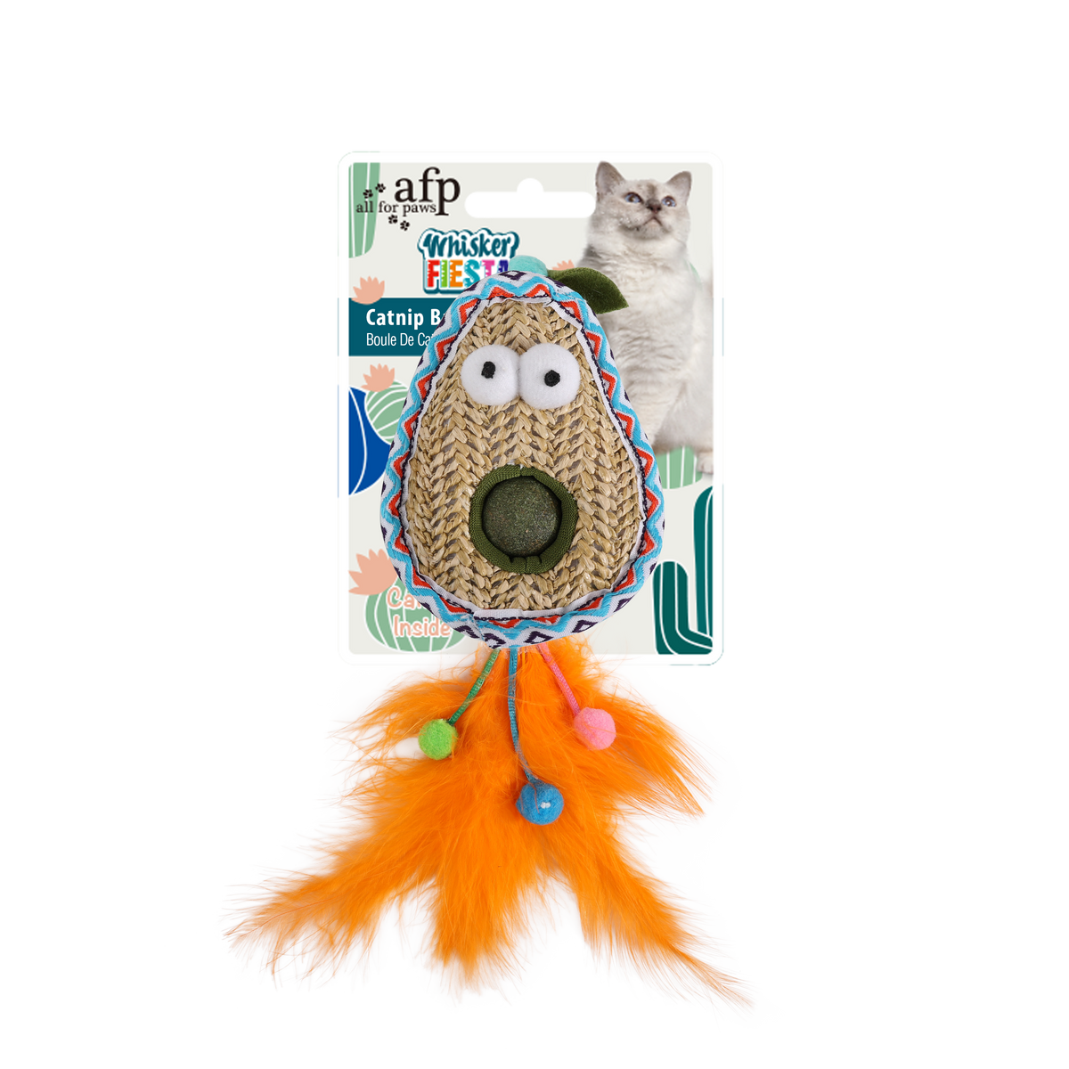 AFP Cat Toy Whisker Fiesta, Catnip Ball Avocado