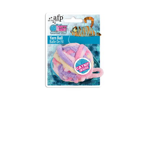 AFP Cat Toy Knotty Habit Yarn Ball Pink
