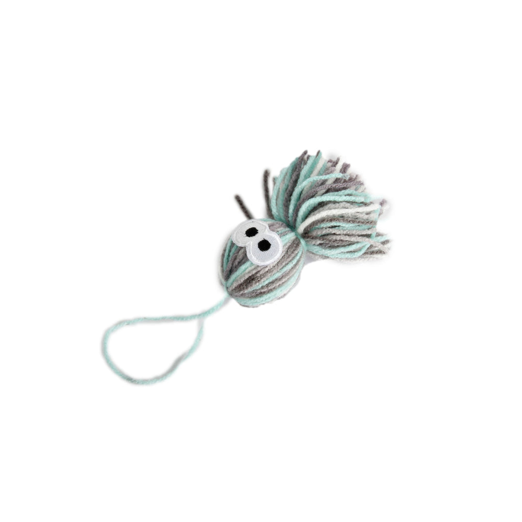 AFP Cat Toy Knotty Habit Yarn Dangling Octopus Grey