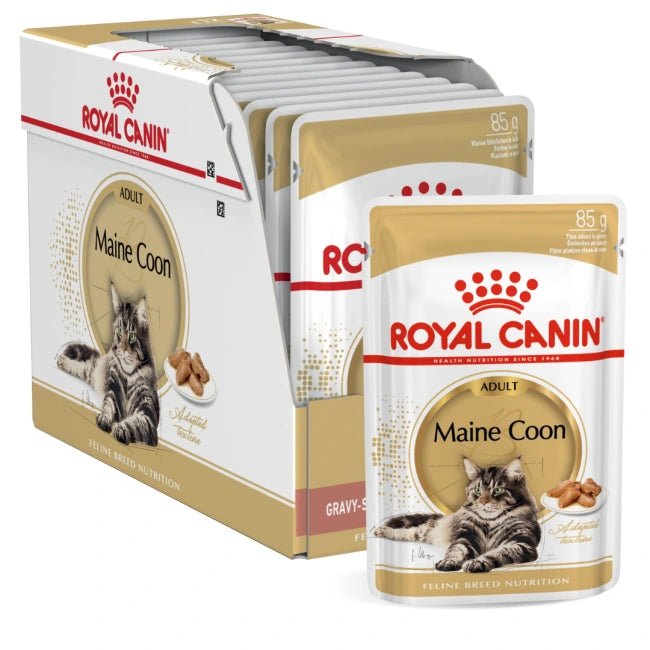 Royal Canin Maine Coon Adult Wet Cat Food, box of 12 x 85g pouches