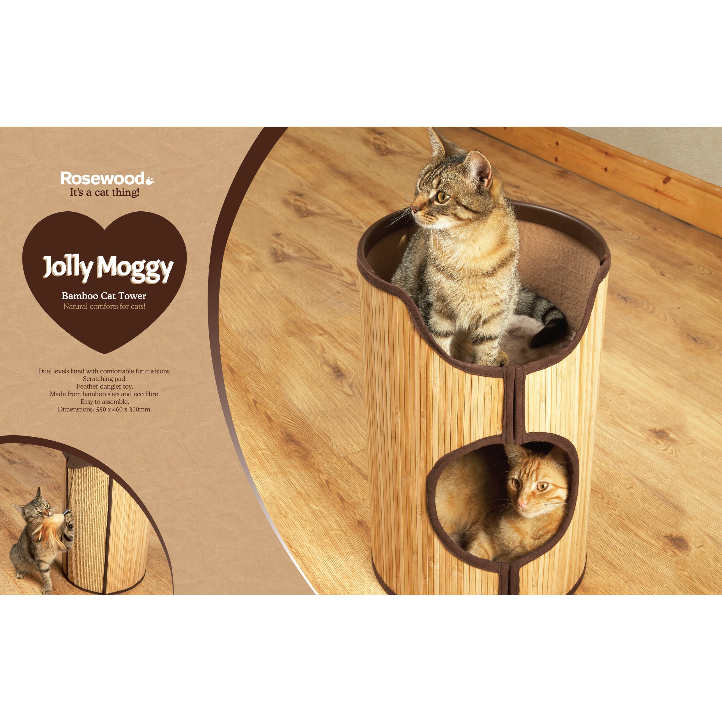 Rosewood Bamboo Cat Tower