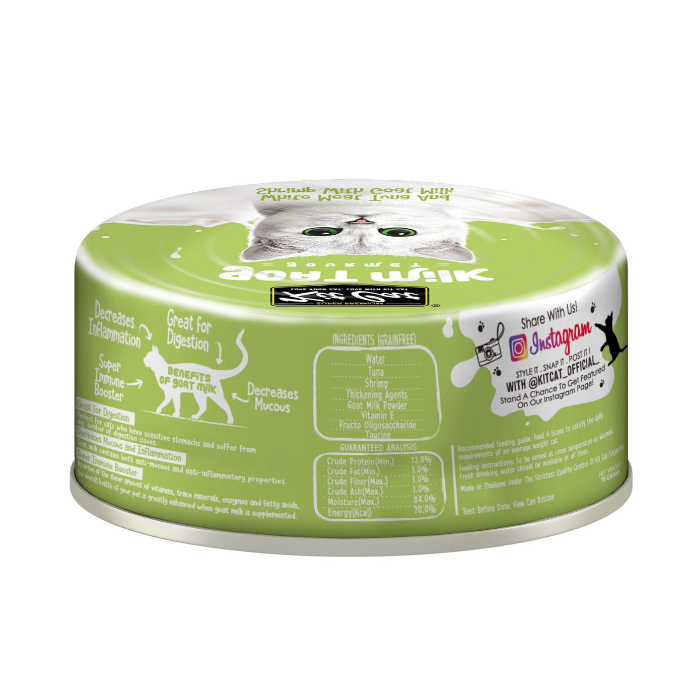 Kit Cat White Meat Tuna Flakes & Shrimp with Goat Milk (70g)