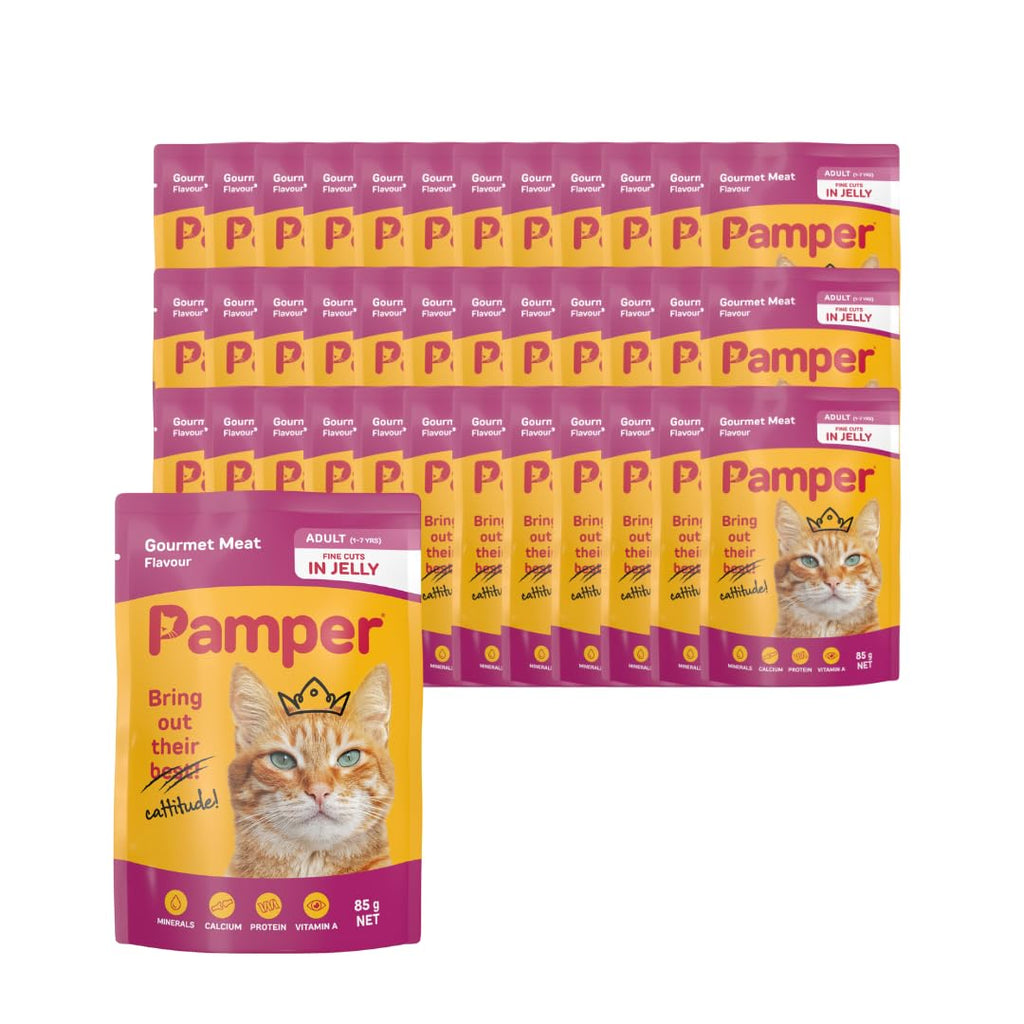 Pamper Gourmet Meat Jelly Wet Cat Food Pouch 85g