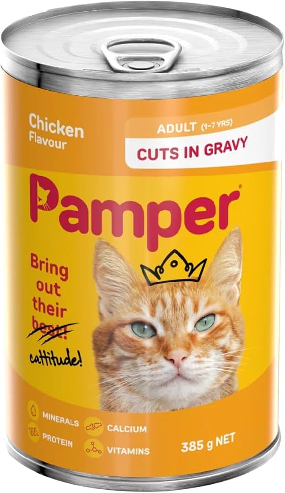Pamper Lamb Cuts in Jelly Wet Cat Food Can 385g