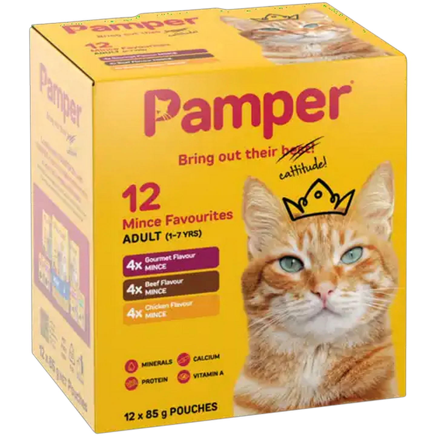 Pamper Mince Pouch Multipack Wet Cat Food 12x85g