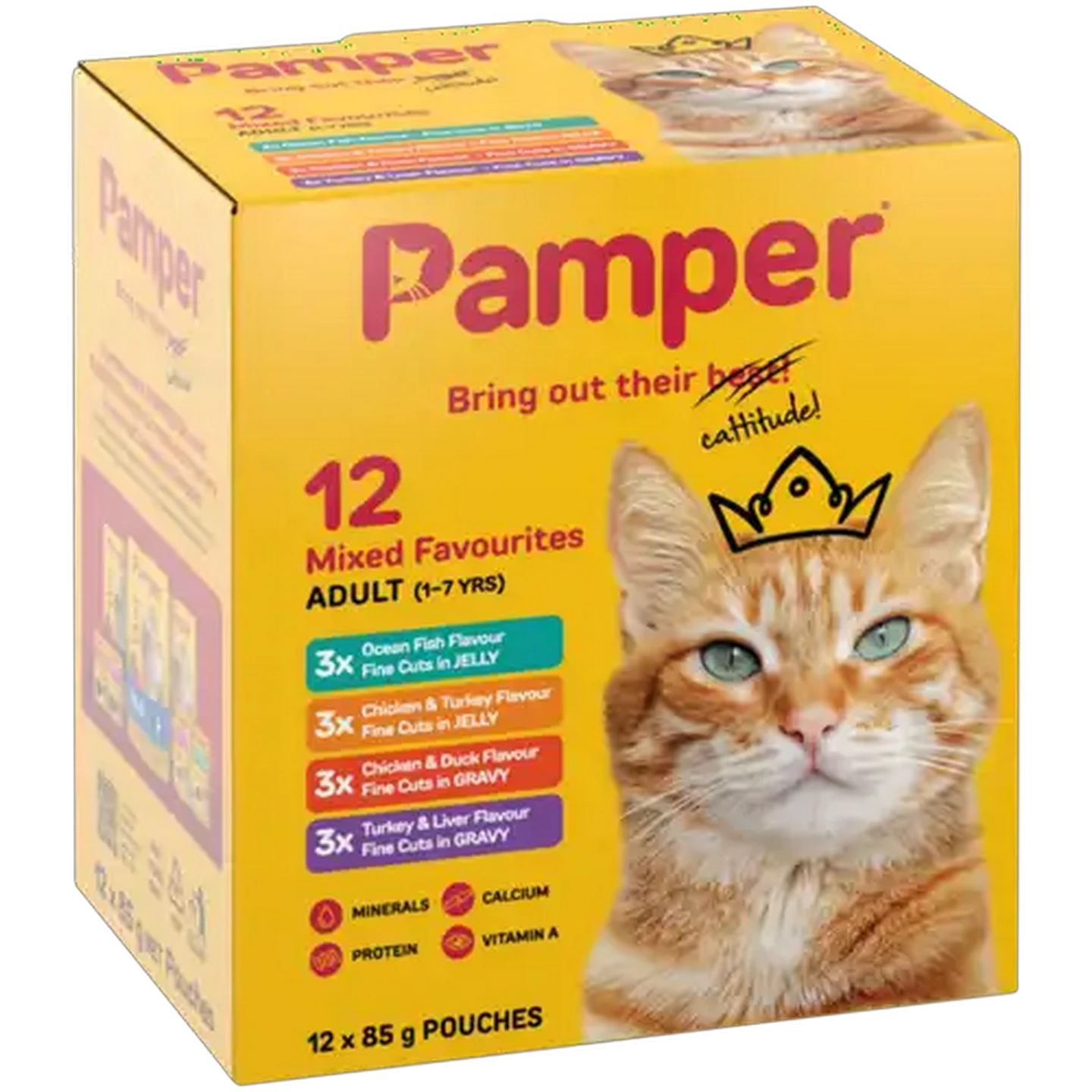 Pamper Mixed Pouch Multipack Wet Cat Food 12x85g