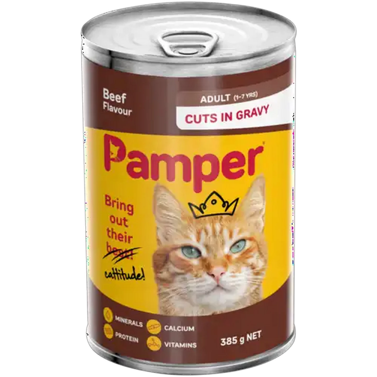 Pamper Adult Wet Cat Food Can 385g