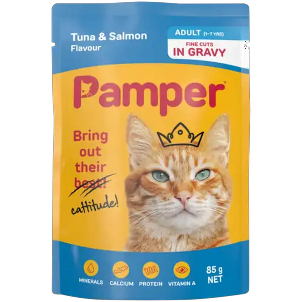Pamper Tuna & Salmon Gravy Wet Cat Food Pouch 85g