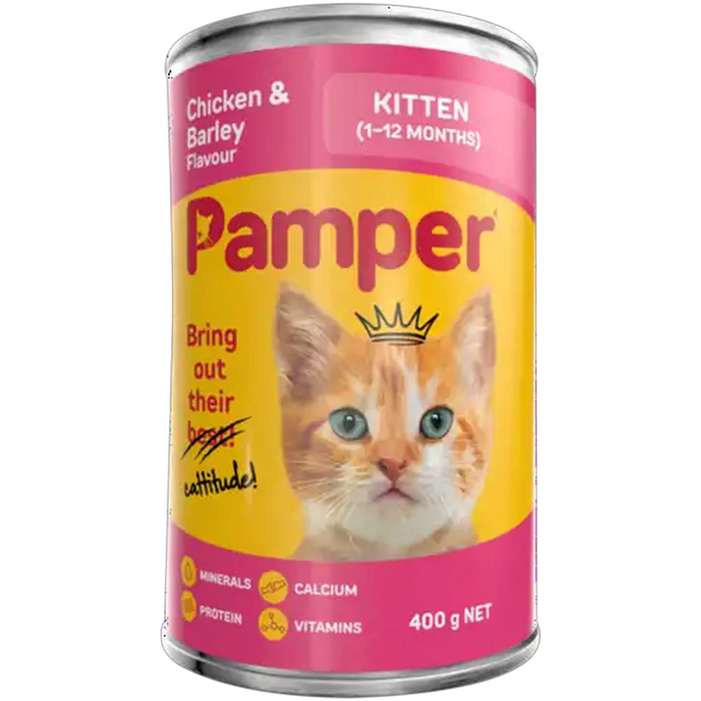 Pamper Kitten Wet Food Tin Chicken & Barley 400g