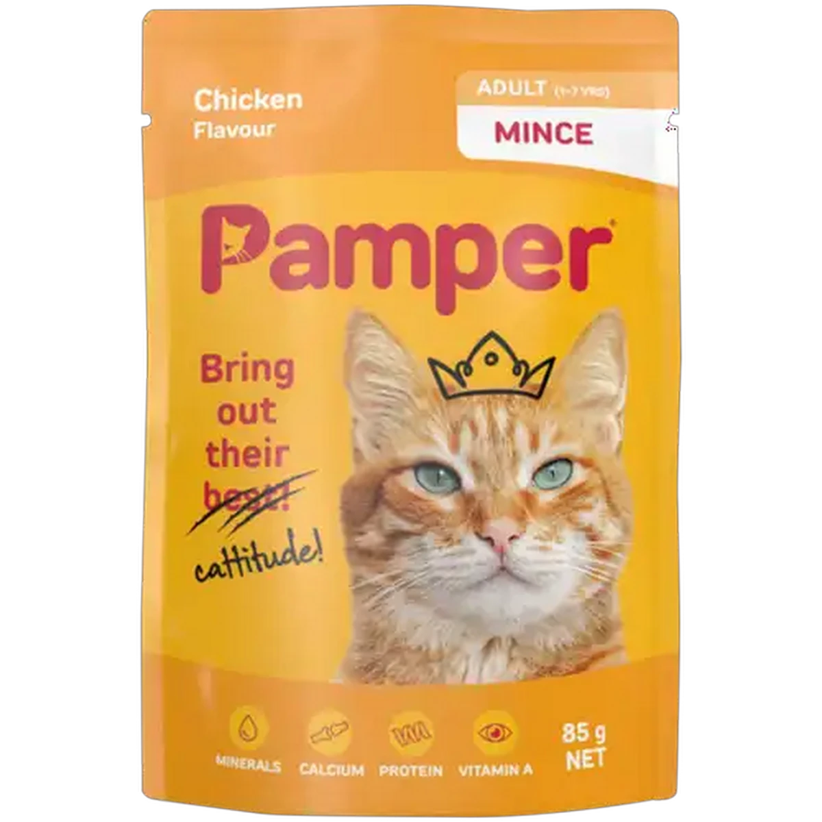 Pamper Chicken Flavour Mince Wet Cat Food Pouch 85g