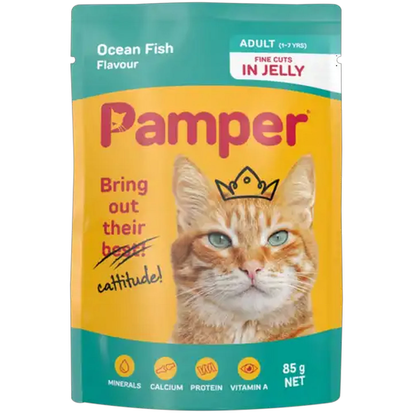 Pamper Ocean Fish Jelly Wet Cat Food Pouch 85g
