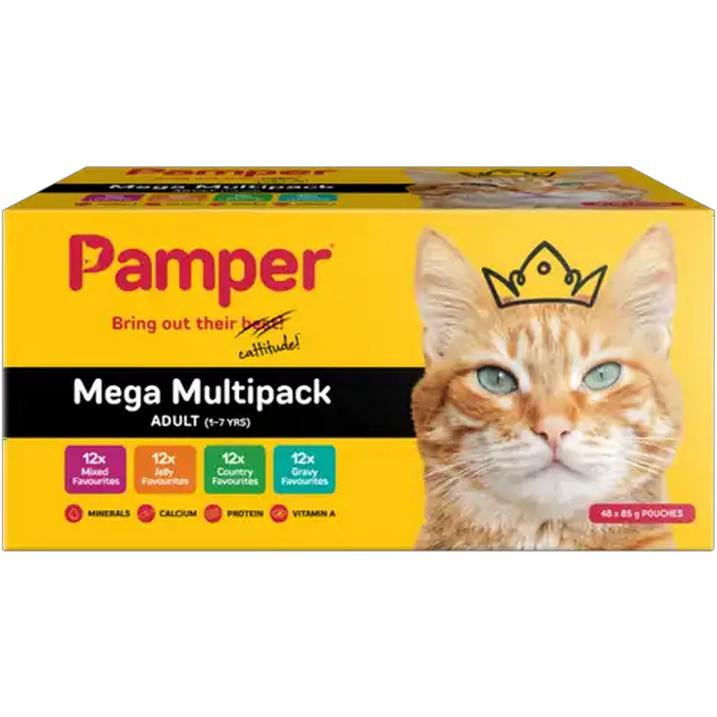Pamper Adult Wet Cat Food Mega Multipack 48x85g