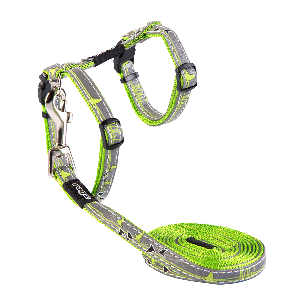 ROGZ NightCat Reflective Harness & Lead Combination