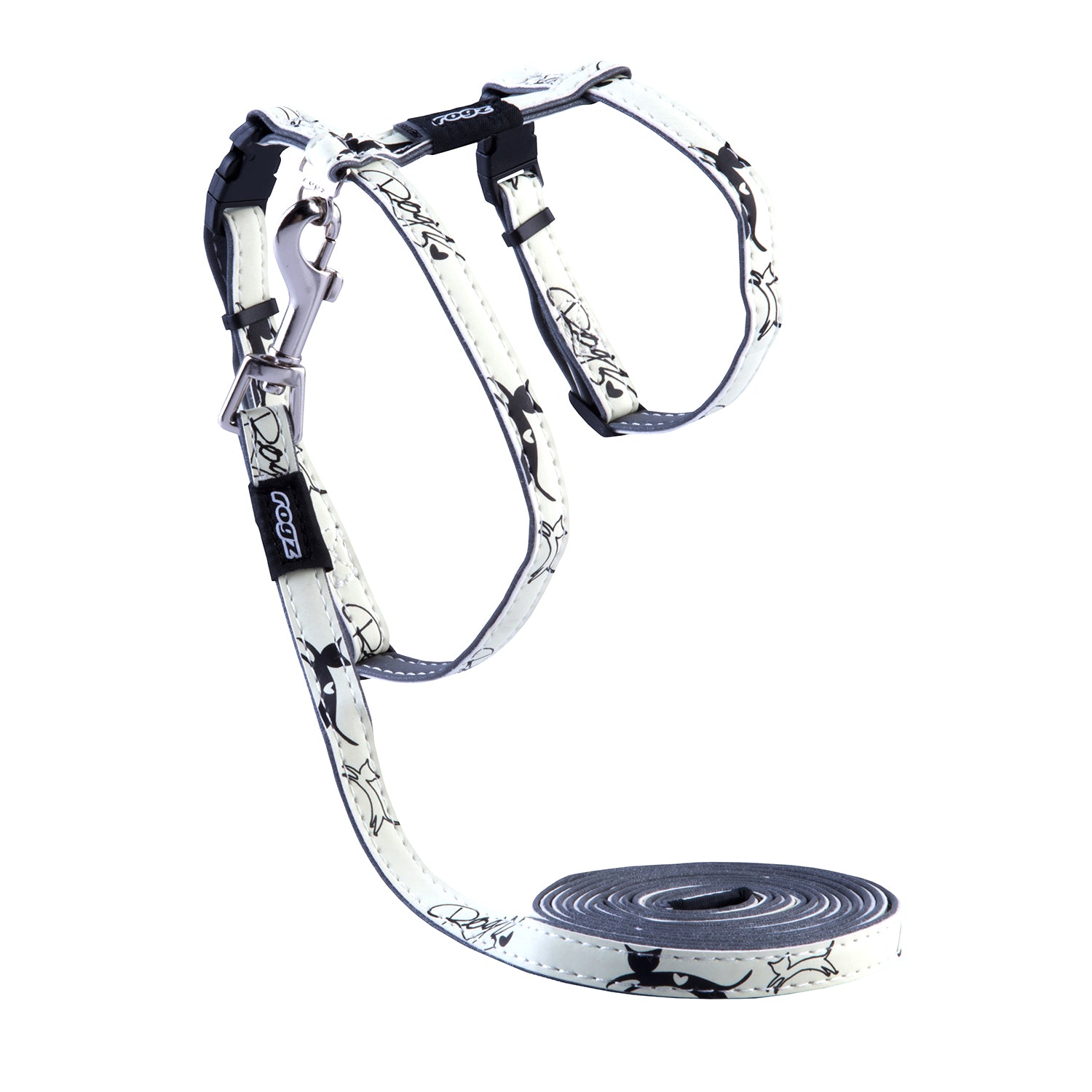 ROGZ GlowCat Glow-in-the-Dark Harness & Lead Combination
