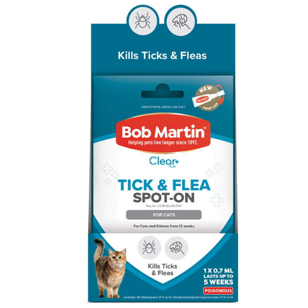 Bob Martin Clear+ Tick & Flea Spot-On for Cats