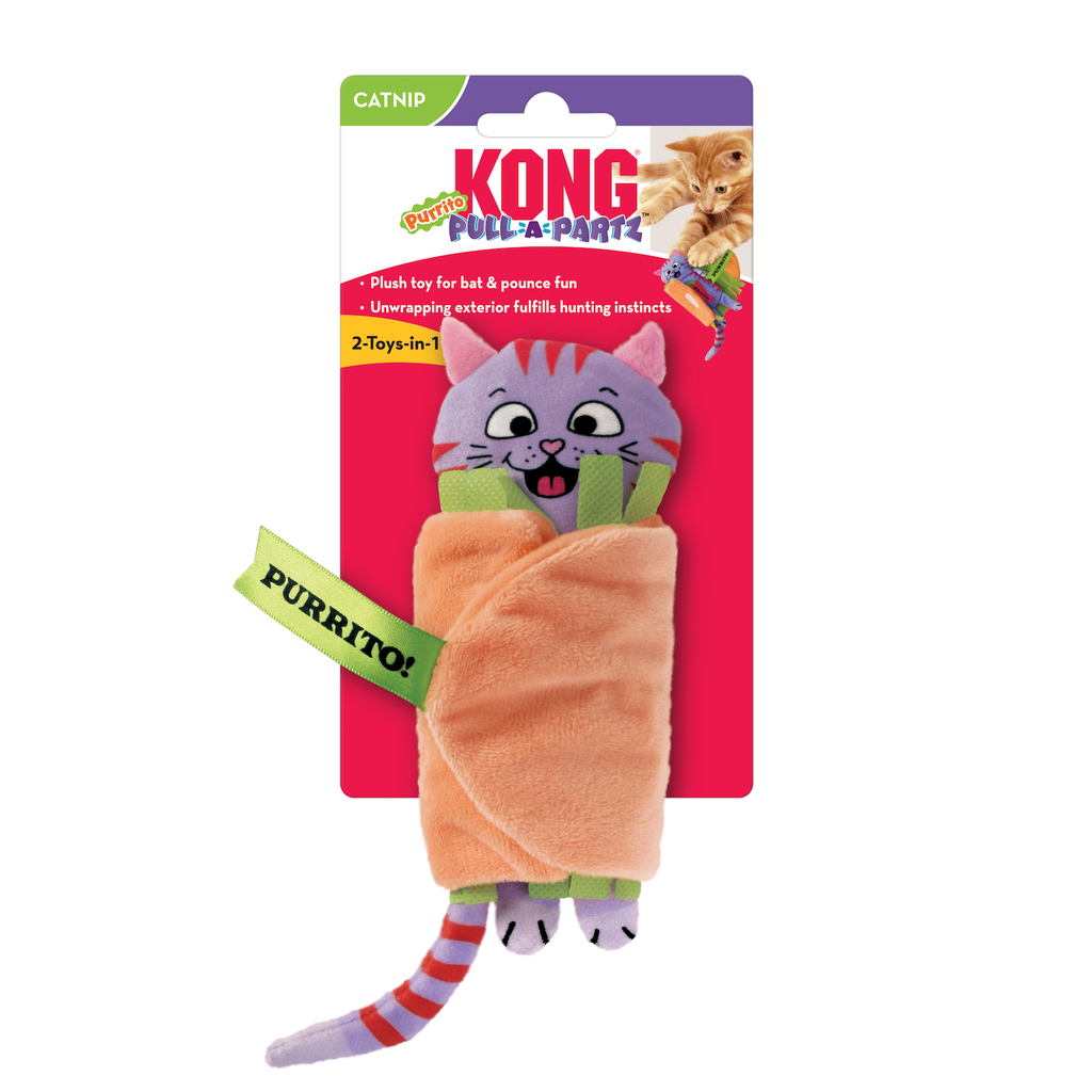 KONG Pull-a-Partz Purrito - on pack