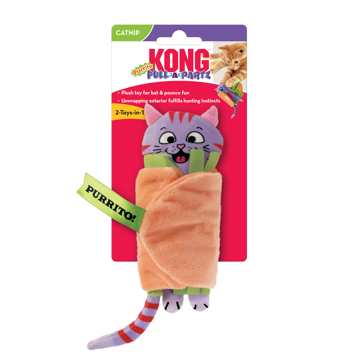 KONG Pull-a-Partz Purrito - on pack