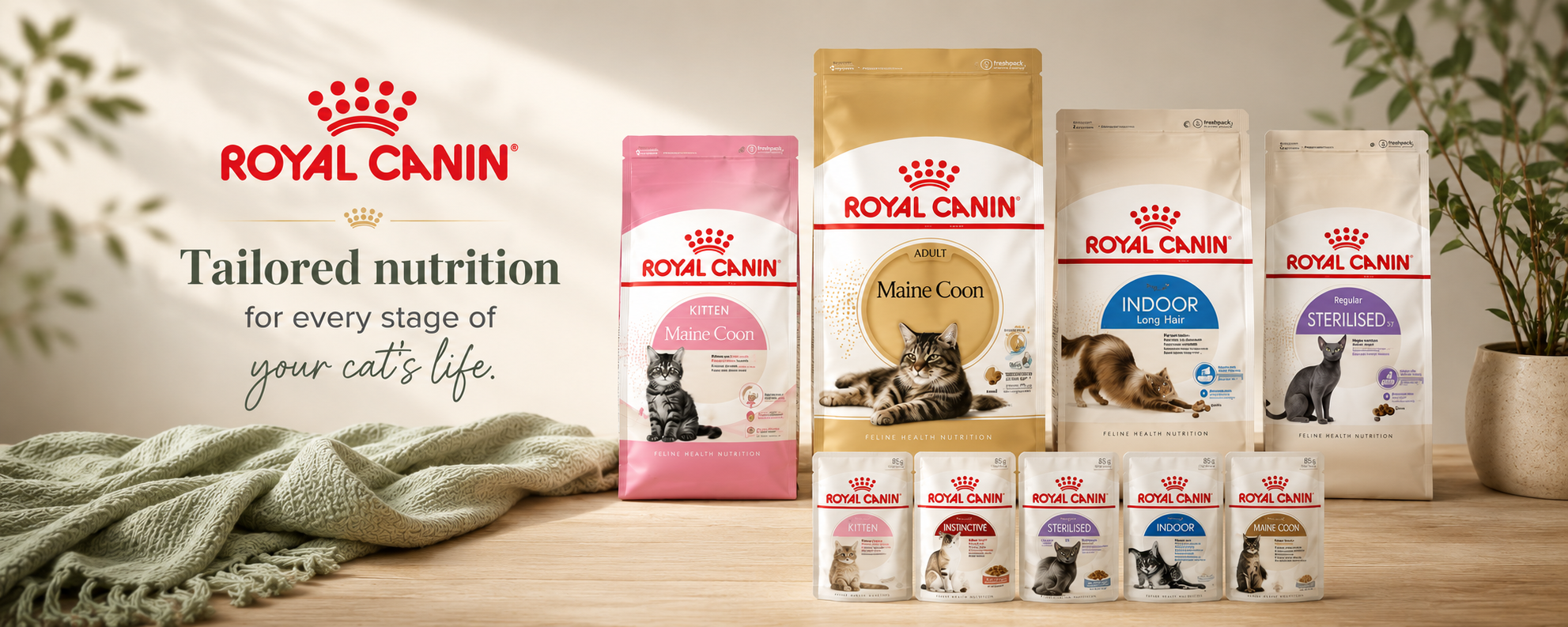 Royal Canin cat food range at Purrfect Paws — tailored nutrition for every life stage, South Africa