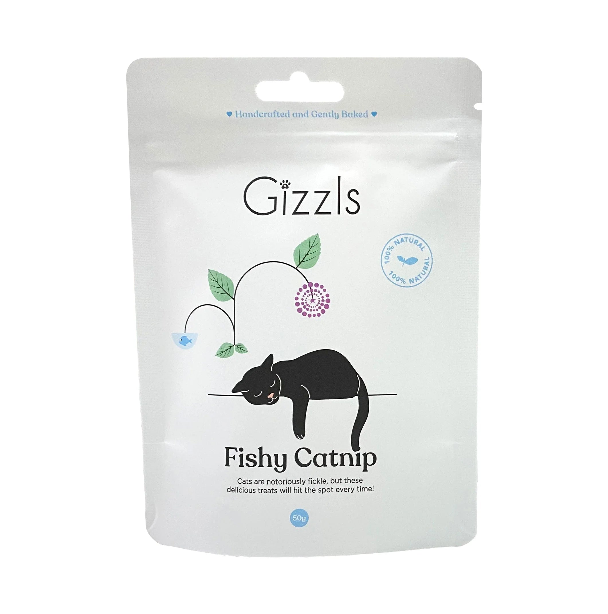 GIZZLS Fishy Catnip Cat Treats 50g