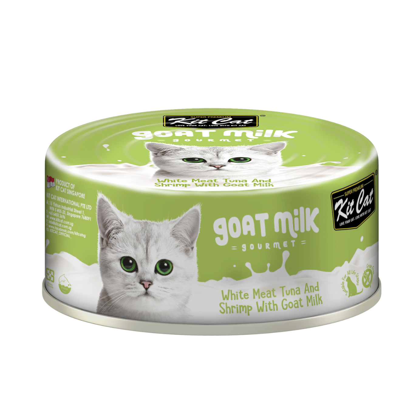 Kit Cat White Meat Tuna Flakes & Shrimp with Goat Milk (70g)