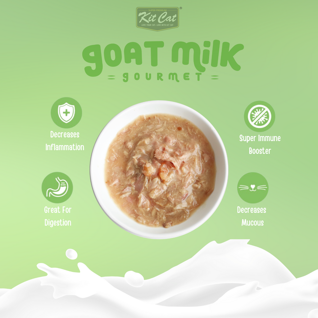 Kit Cat White Meat Tuna Flakes & Shrimp with Goat Milk (70g)
