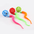Optigro Cat Toy - Colour Bell Ball with Fur Stick