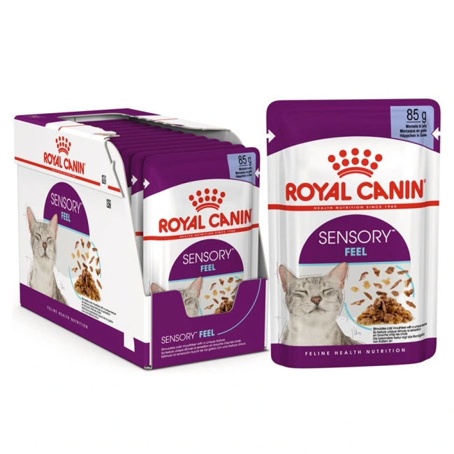 Royal Canin Sensory Feel in Gravy Wet Cat Food, box of 12 x 85g pouches