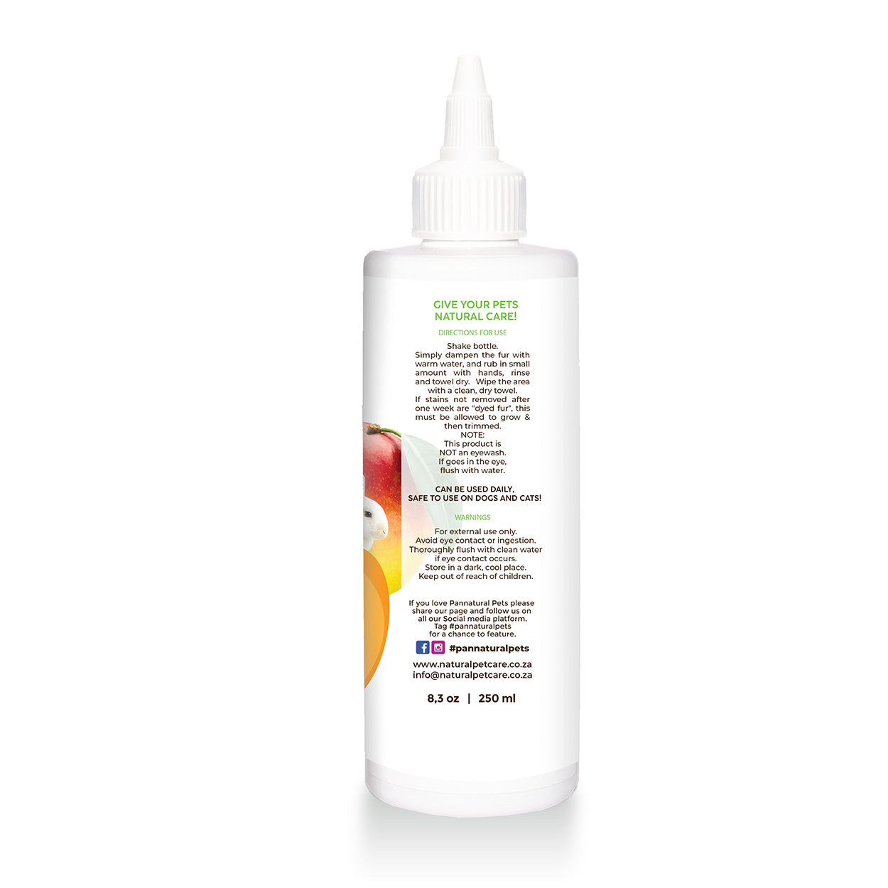 Pannatural Facial Tear & Fur Stain Cleaner 250ml back right