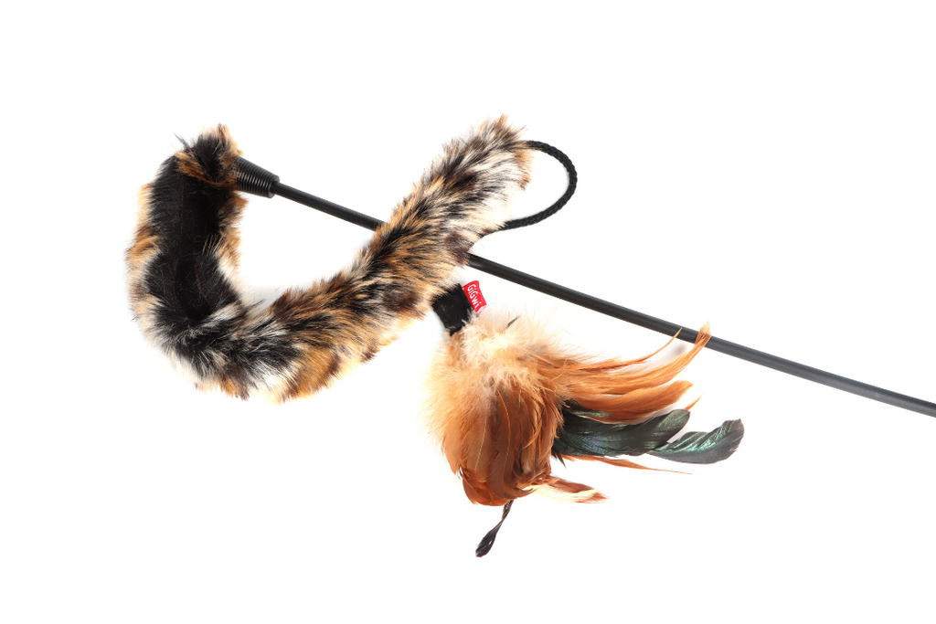 GiGwi Feather Teaser Cat Wand - Feather & Plush Tail