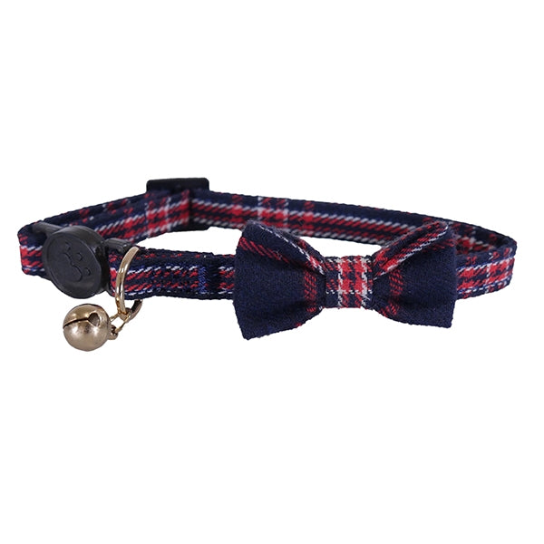 Rosewood Cat Collar Navy & Red Tartan