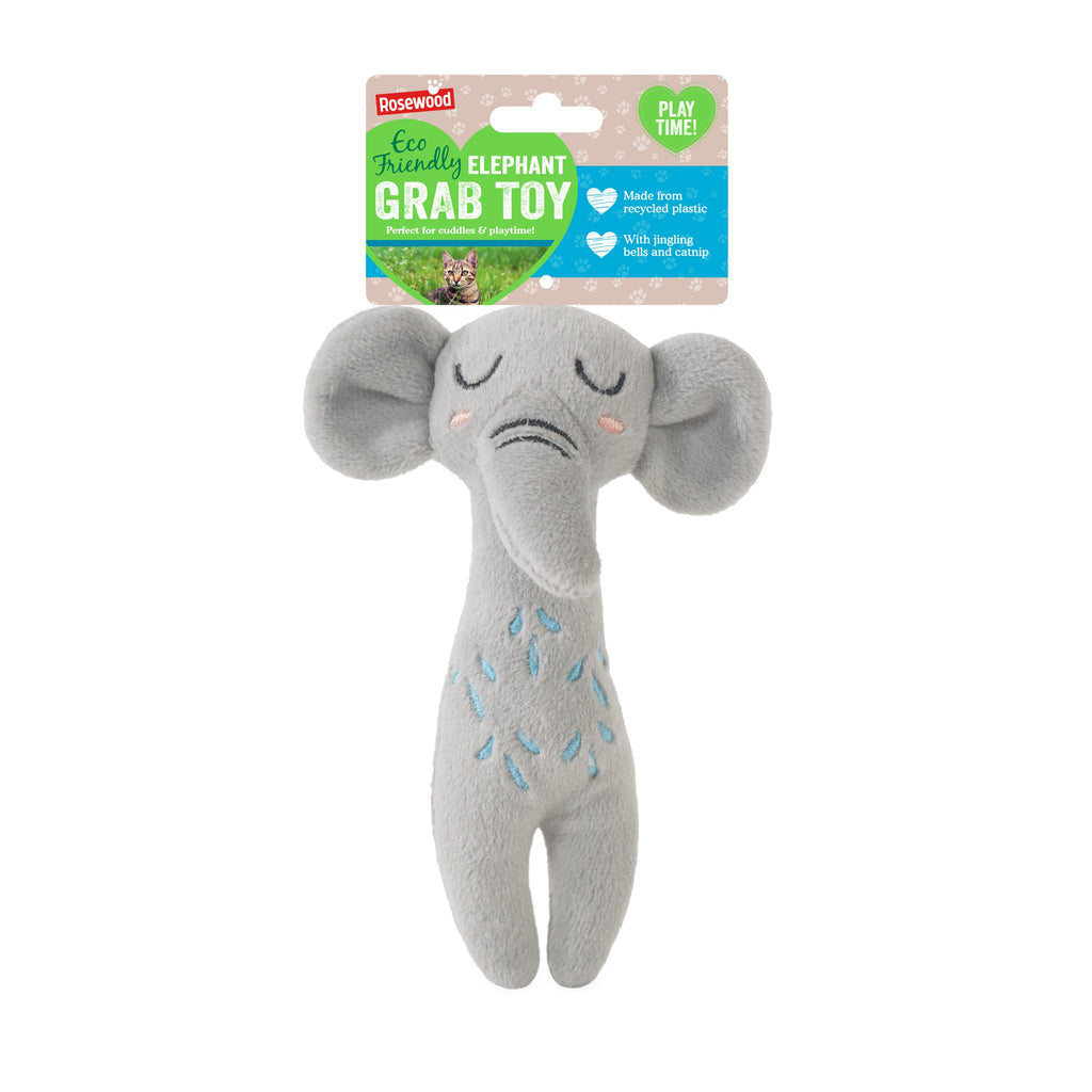 Rosewood Eco Friendly Elephant Grab Toy for Cats