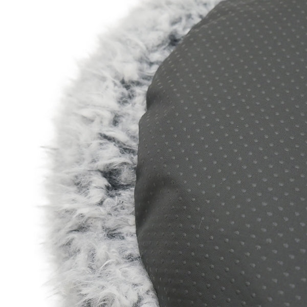 Rosewood Silver Fluff Comfort Round Cat Bed - raised edges
