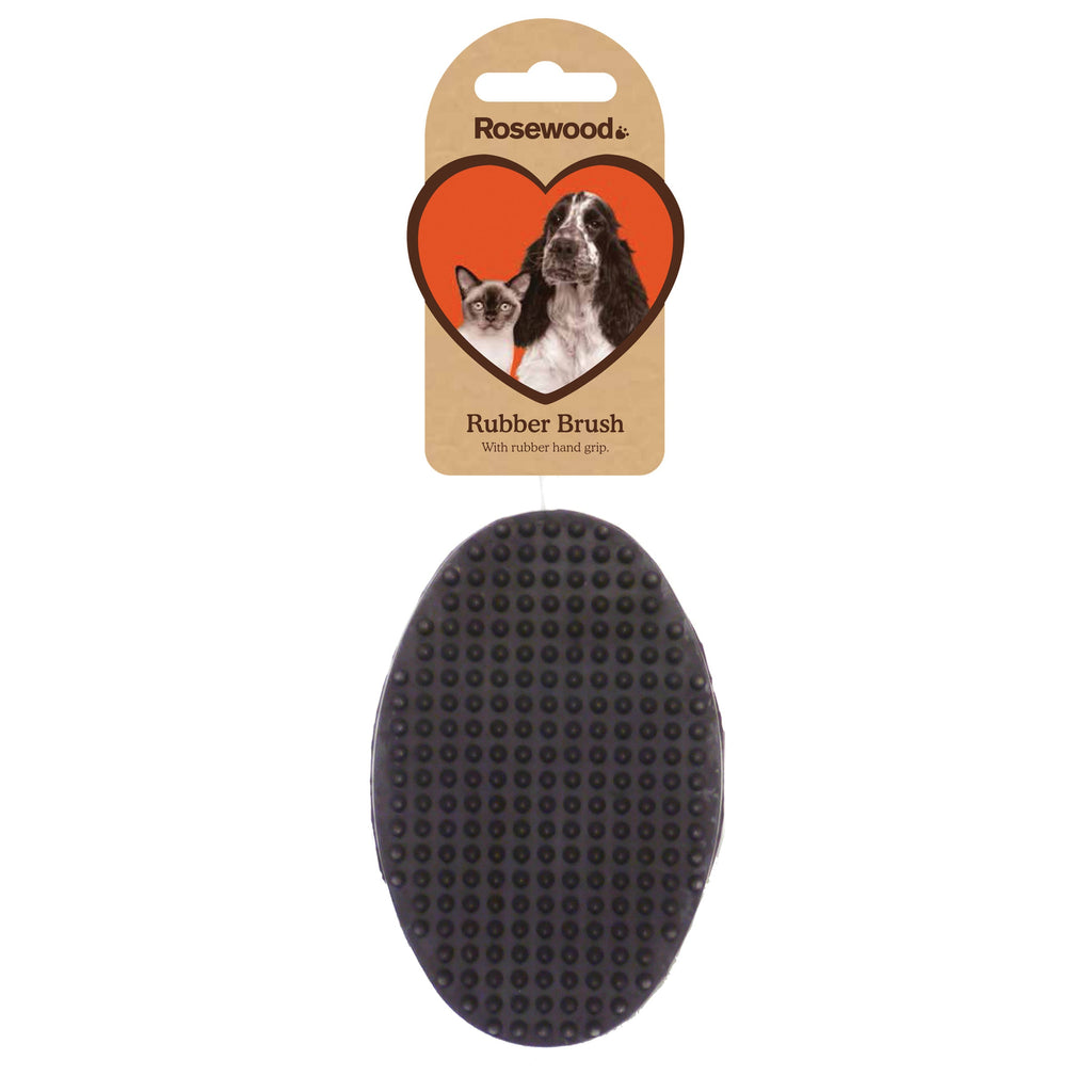 Rosewood Gentle Rubber Grooming Brush