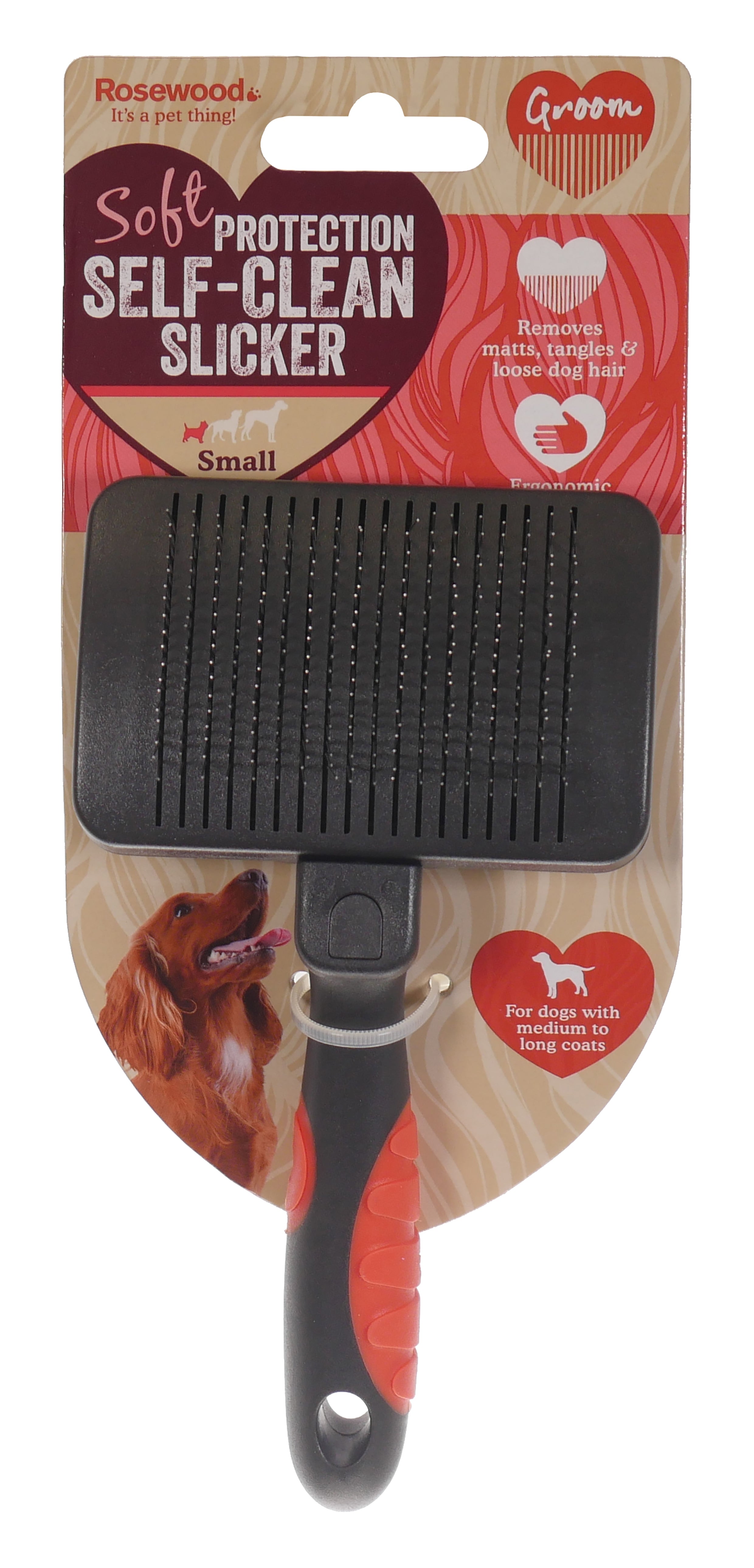 Rosewood Salon Grooming Self-Cleaning Slicker Brush