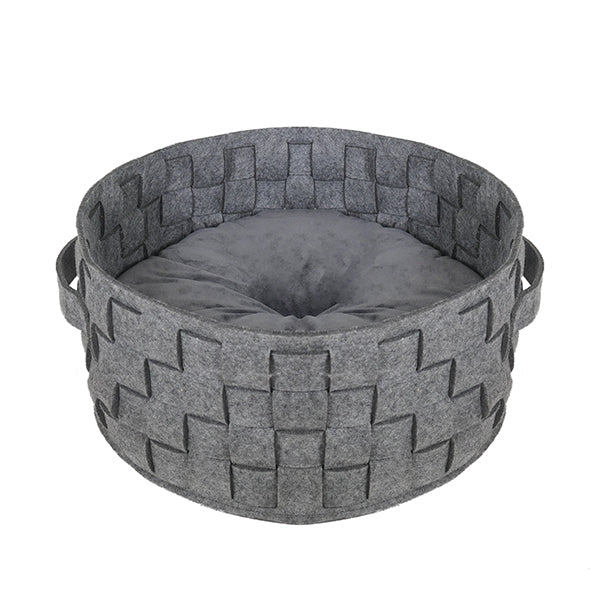 Rosewood Silver Felt & Fur Plaited (43cm x 43cm)