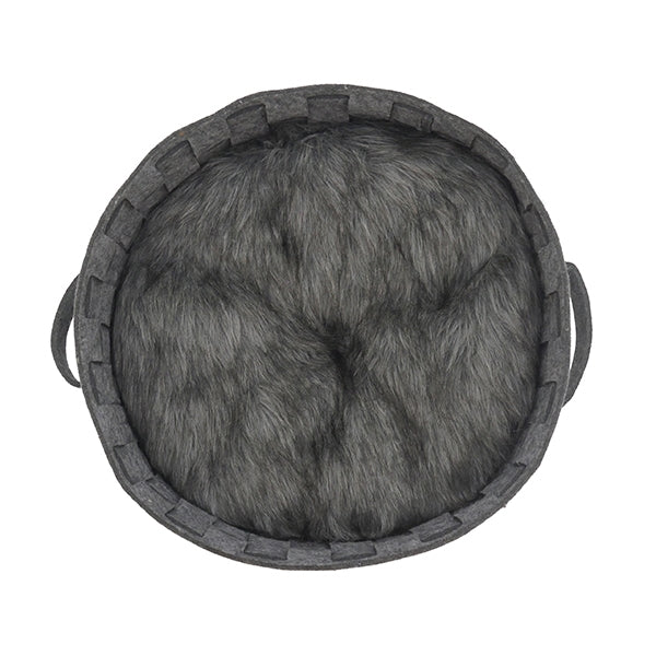 Rosewood Silver Felt & Fur Plaited (43cm x 43cm)