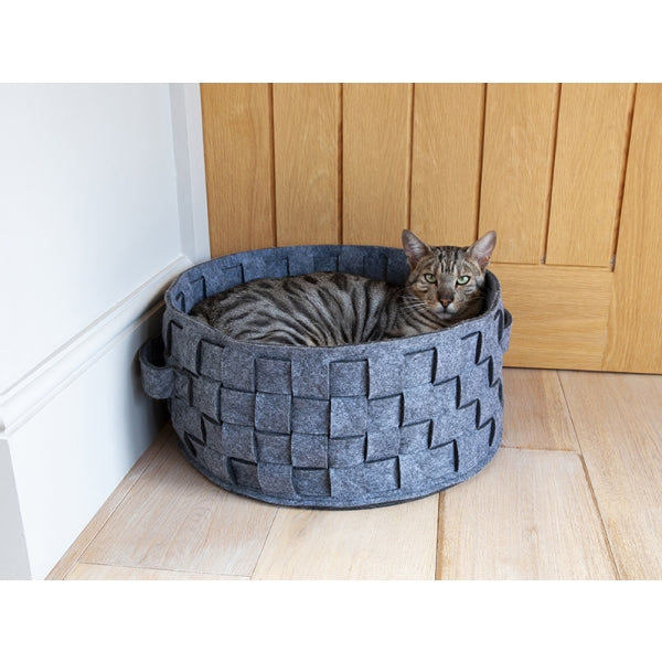 Rosewood Silver Felt & Fur Plaited (43cm x 43cm)