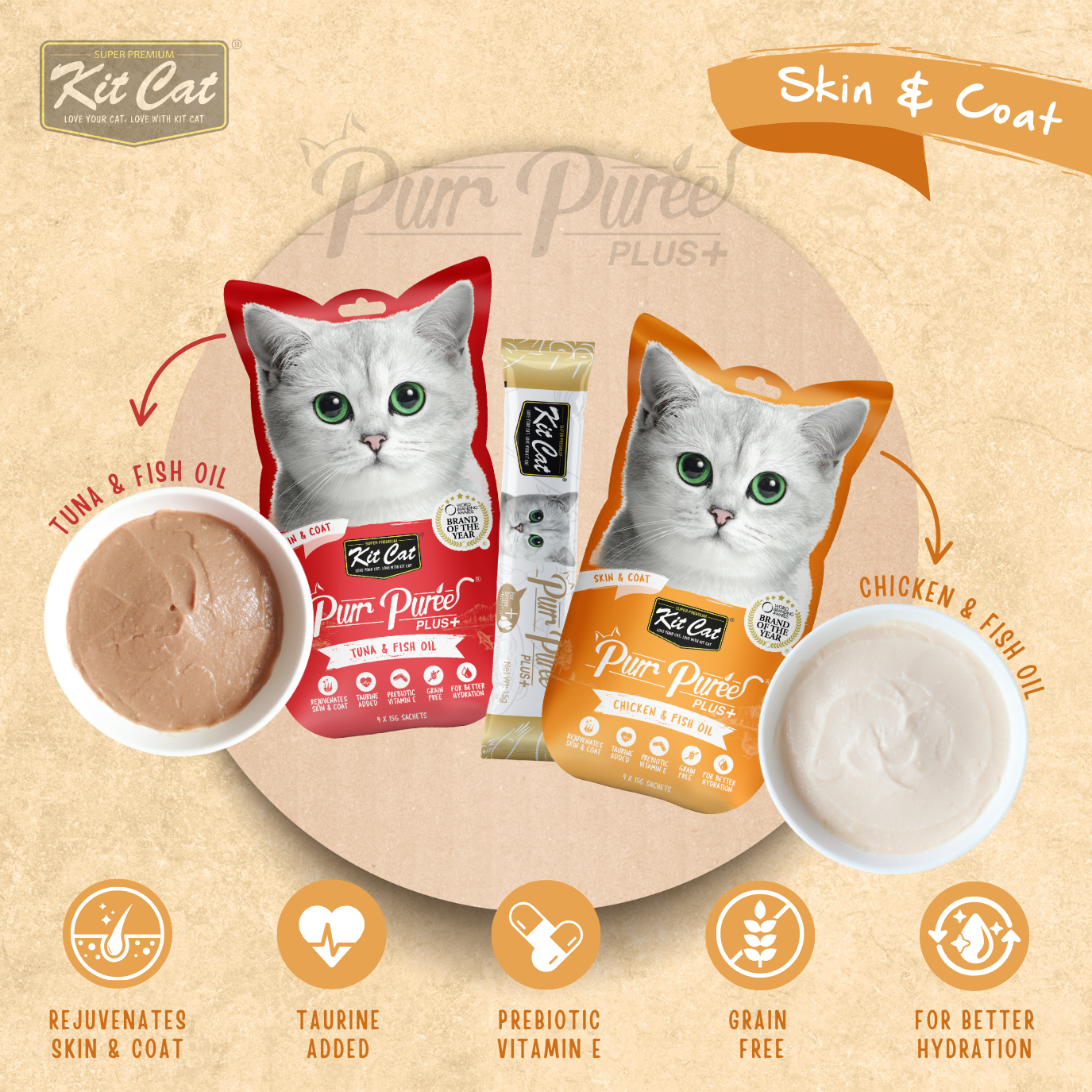 Kit Cat Purr Puree Plus+ (4 x 15g)