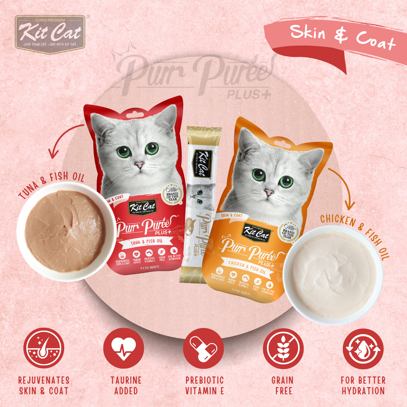 Kit Cat Purr Puree Plus+ (4 x 15g)