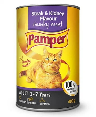 Pamper Adult Wet Cat Food Can 385g