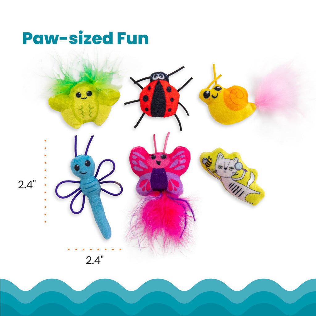 Catstages Cute As A Bug Plush Cat Toys, 6pk